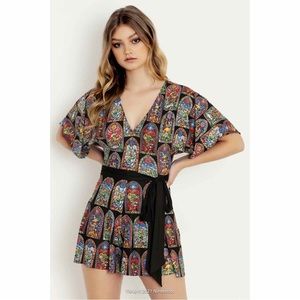 BlackMilk Stained Glass Link Slinky Playsuit